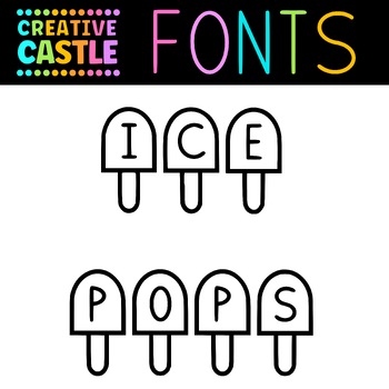 Preview of Popsicle Font Ice Pops Summer for Personal or Commercial Use
