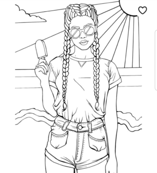Preview of Popsicle Girl Coloring Page