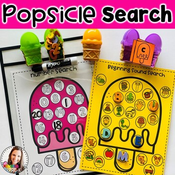 Preview of Popsicle Letter and Number Search