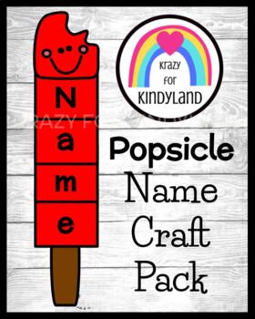 Preview of Popsicle Name Craft - Summer, Beach, Picnic, End of Year - Literacy Center