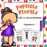 Popsicle Plurals Game - Add s, es, or change y to ies #sal