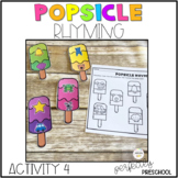Popsicle Rhyming Summer Literacy Center for Preschool, Pre