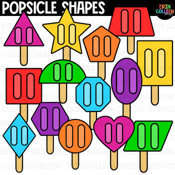 Preview of Popsicle Shapes Clipart FREEBIE - Summer Clipart