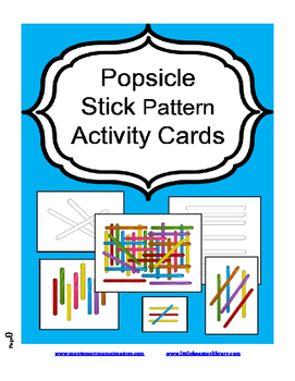 Preview of Popsicle Stick Activity Cards - blackline and color sets
