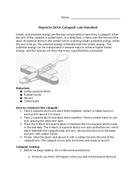 Preview of Popsicle Stick Catapult Lab