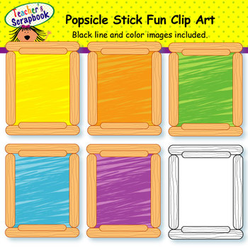 Colorful Popsicle Sticks Clip Art Bundle {Educlips Clipart} by