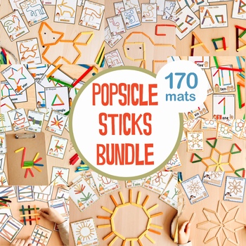 Preview of Popsicle Stick Mega Bundle: 12 Exciting Activity Sets / Fine Motor Skills Cards