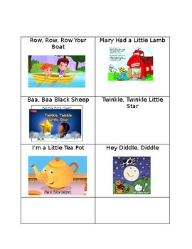 Preview of Popsicle Stick Nursery Rhyme Cards