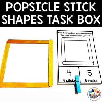 Preview of Popsicle Stick Shapes | Fine Motor Task Box