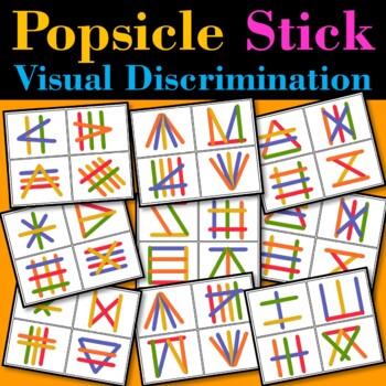 Preview of Popsicle Stick Visual Discrimination Cards, Visual Perception Skills