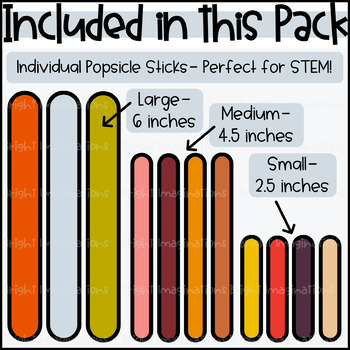 Popsicle Sticks Clipart | Groovy Popsicle Sticks | Math Manipulative Clipart