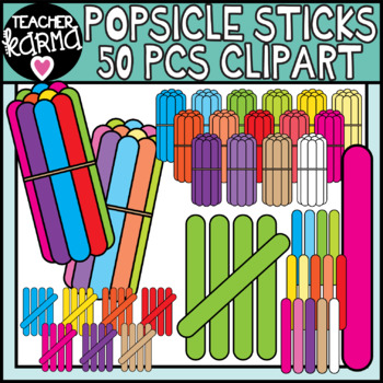 Preview of Popsicle Sticks Counting Clipart for Math