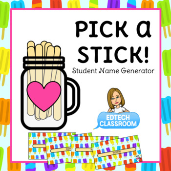 Preview of Morning Meeting Popsicle Sticks | Student Name Generator (Distance Learning)