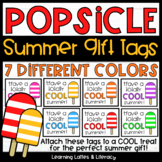 Popsicle Summer Gift Tags Cool Summer End of School Year S