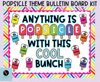 Preview of Popsicle Theme Bulletin Board and Door Kit