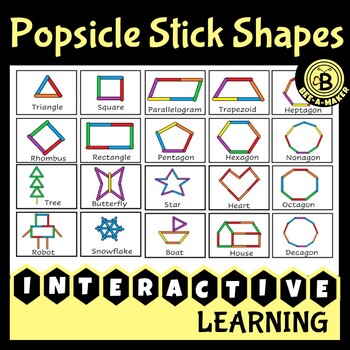 Preview of Popsicle stick shapes flash cards
