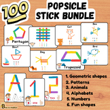 Popsicle stick shapes flash cards