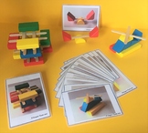 Popsicle sticks & wooden block building challenge cards - 