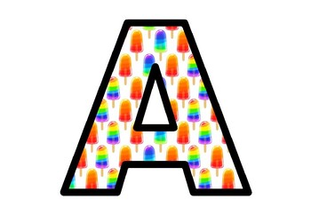 Preview of Popsicles Bulletin Board Letters, Classroom Décor, Alphabet