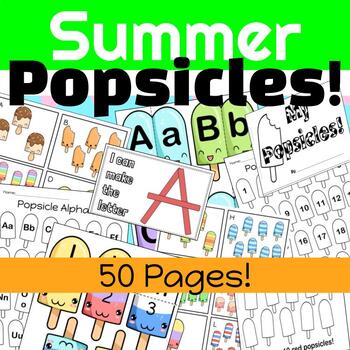 Preview of Summer | Popsicle Math & ELA Thematic Unit | Preschool | Kindergarten | PDF