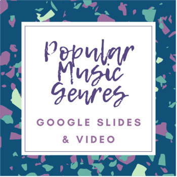 Preview of Popular Music Genres Google Slides Presentation with Video Link