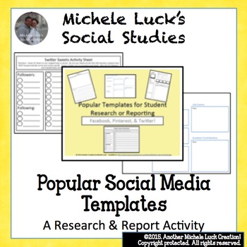 Preview of Popular Social Media Template Research or Report Tools for ANY Classroom