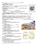 Population Basics Guided Notes - Human + Wildlife Info wit