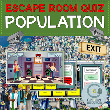 Preview of Population Changes  Revision Escape Quiz - Like boom cards