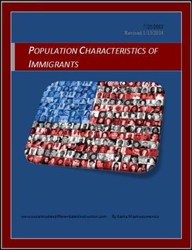Preview of Population Characteristics of Immigrants Differentiated Instruction Lesson