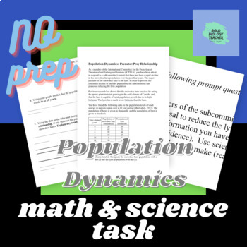 Preview of Population Dynamics- Math and Science Task