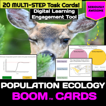 Preview of Population Ecology Digital Task Cards - Boom Cards