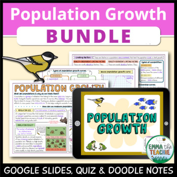 Preview of Population Growth Bundle - Google Slides, Doodle Notes and Google Forms Quiz