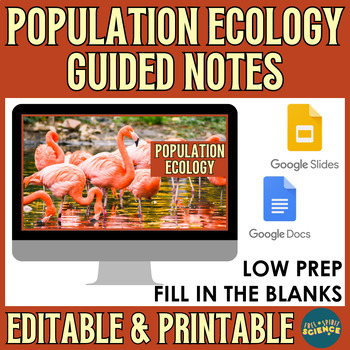 Preview of Population Ecology PowerPoint & Notes - Editable & Printable