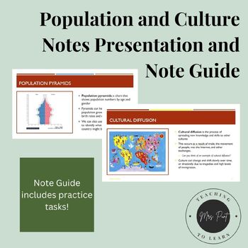 Preview of Population and Culture Notes Presentation and Note Guide