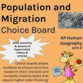 Preview of Population and Migration Choice Board (AP Human Geography)