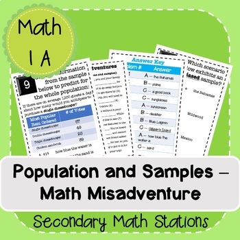 Preview of Population and Samples Math Misadventure (editable story)