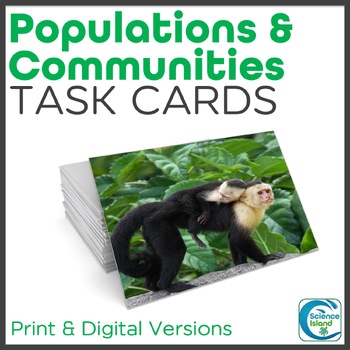 Preview of Populations and Communities Task Cards Activity for Biology
