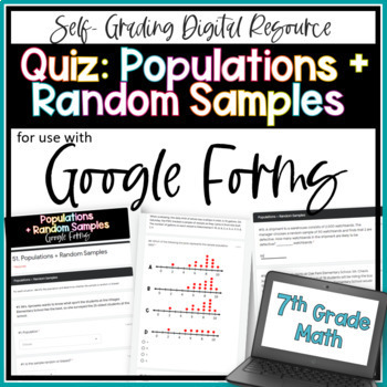 Preview of Populations and Random Samples Google Forms Quiz