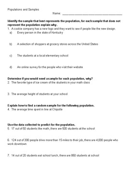 Preview of Populations and Samples