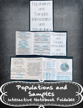 Preview of Populations and Samples Foldable + Distance Learning