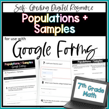 Preview of Populations and Samples Google Forms Homework