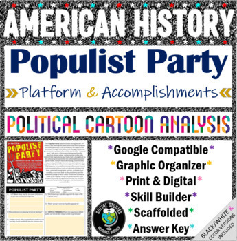 Preview of Populist Party Informational Text and Document Analysis - Print & Digital