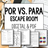 Por vs Para Spanish Escape Room