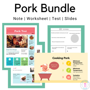 Preview of Pork Cooking And Use Bundle For The Culinary High School And FCS Classroom