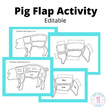 Preview of Pork Meat Cuts Lift The Flap Identification Hands On Activity 