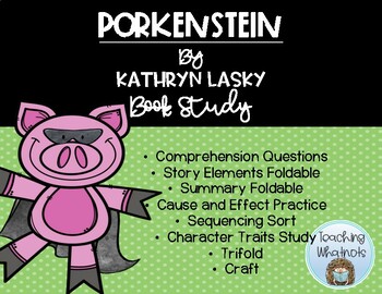 Preview of Porkenstein Halloween Book Study Unit