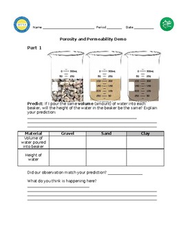 Preview of Porosity and Permeability Lab/Demo