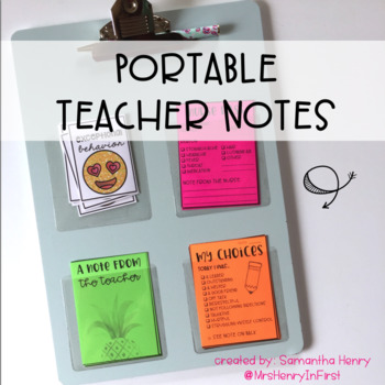 Preview of Portable Teacher Notes (EDITABLE)