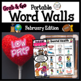 February Word Wall: Groundhog, Valentine, Dinosaur Monthly