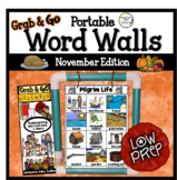 November Word Walls: Fall Word Walls, Thanksgiving, Vetera
